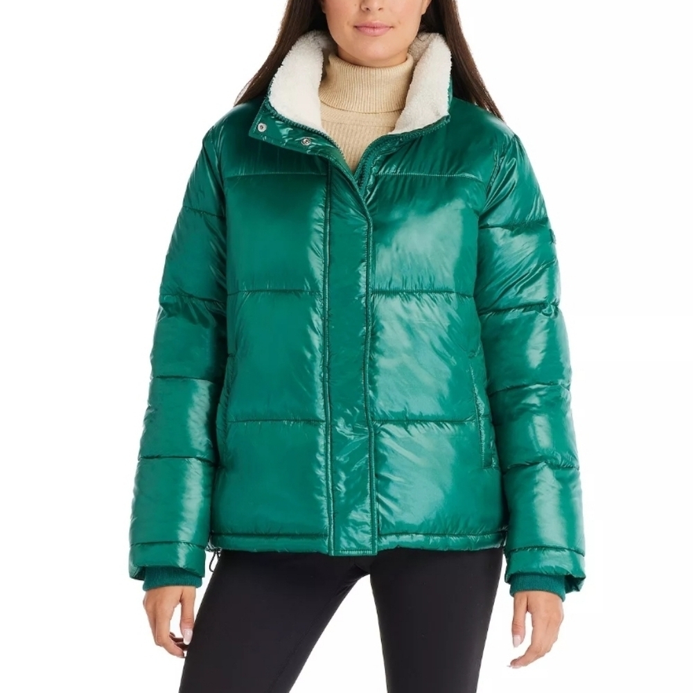 Koolaburra By UGG Green Puffer Coat Size XL Sherpa Lined Neck Womens